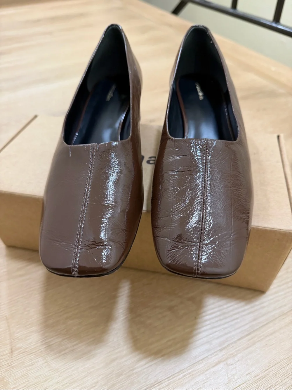 Reformation Inez Pump Espresso Brown Heel Sz 8 Leather - Picture 5 of 7